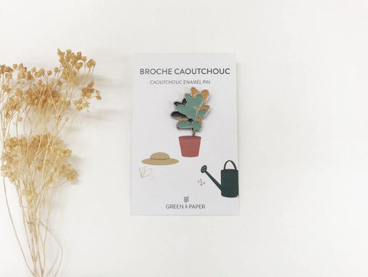 Nouvelle Broche pins caoutchouc - Green and Paper