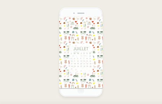 fond ecran juillet avec dates gratuit green and paper