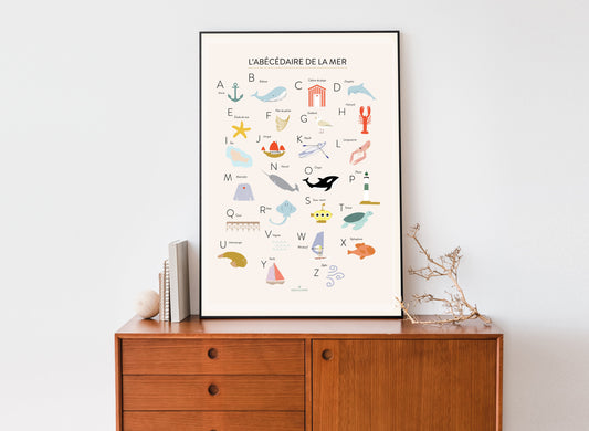 Affiche abécédaire de la mer Green and Paper