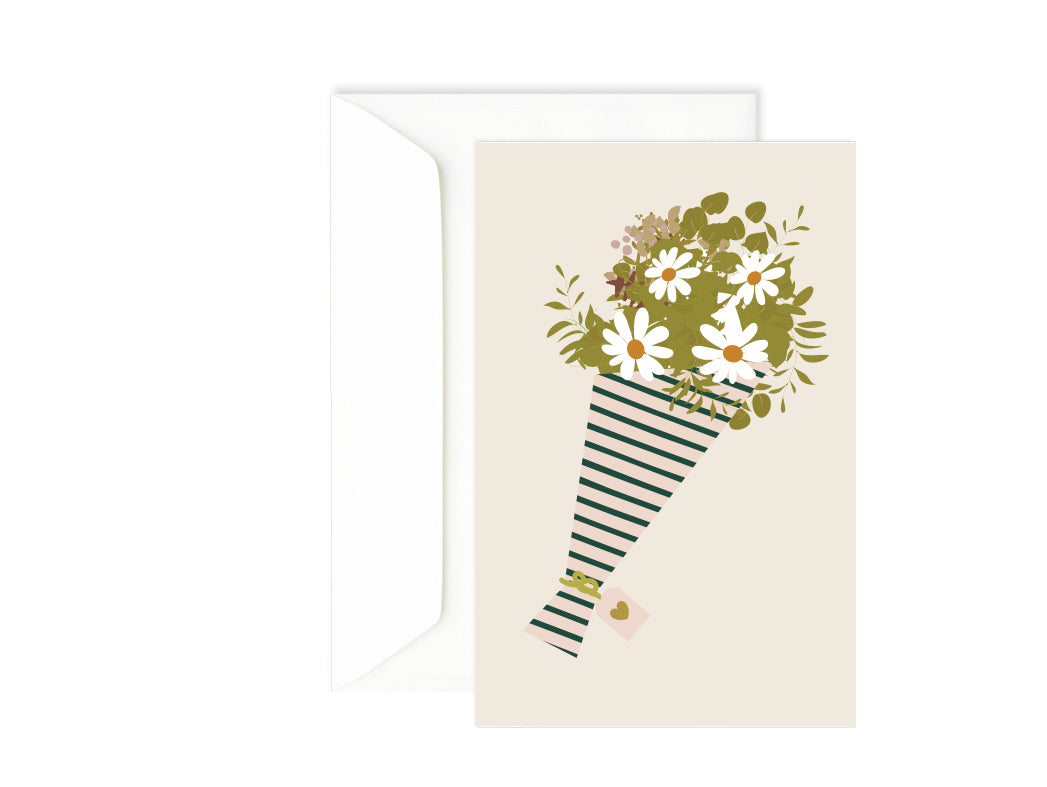 Carte de voeux double bouquet Green and Paper