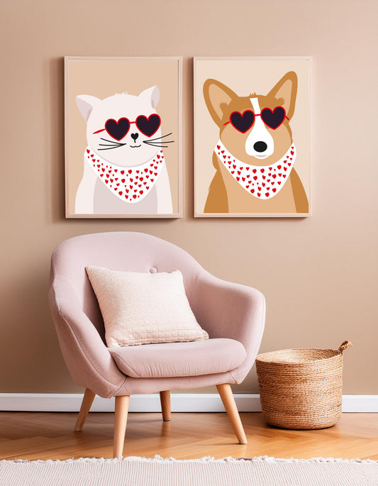 Affiche des émotions corgi Green and Paper