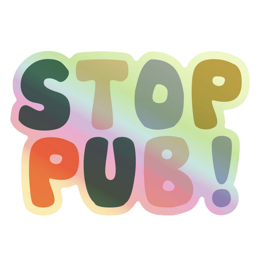 Sticker stop pub holographique Green and Paper