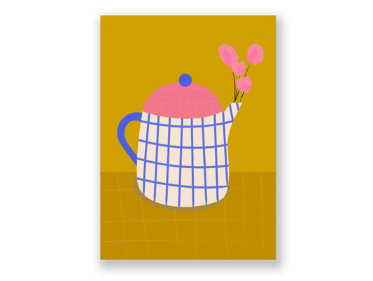 Affiche cannette avec fleurs Green and Paper