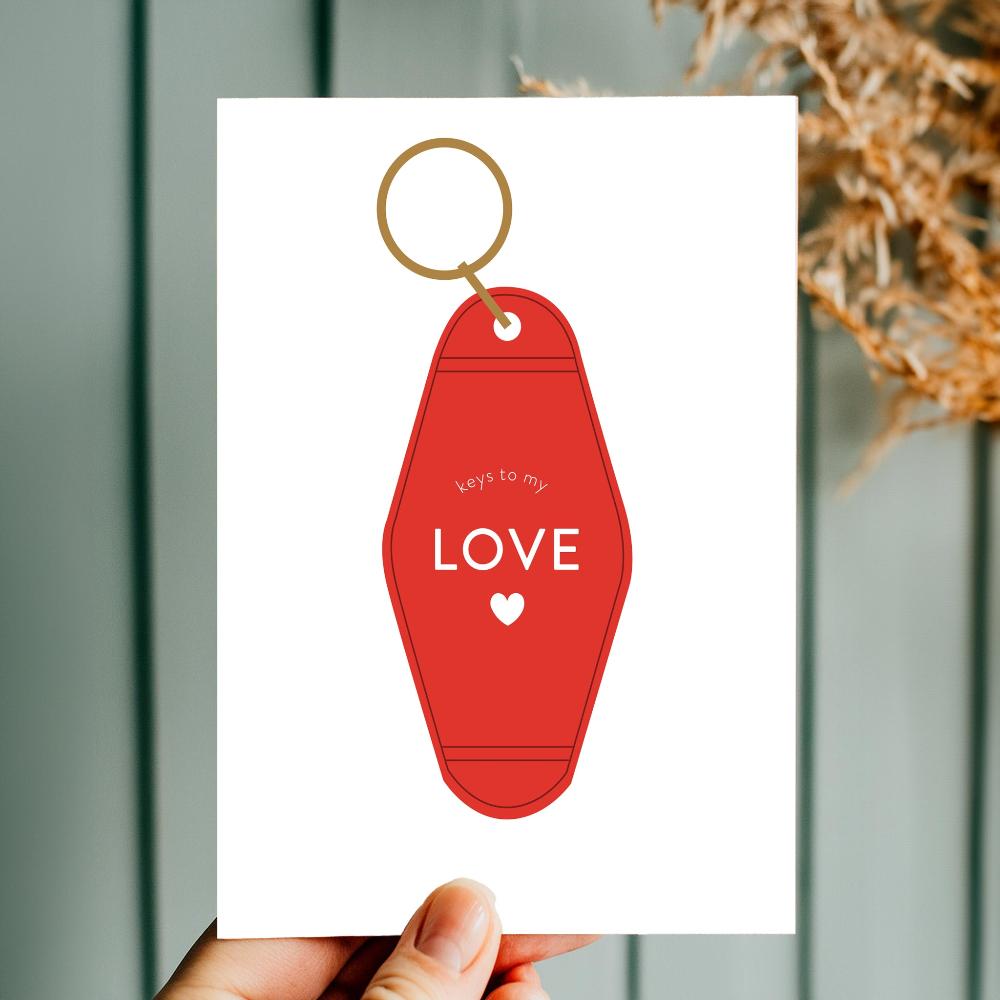 carte-amour-love-avec-porte-clefs-motel-rouge-greenandpaper