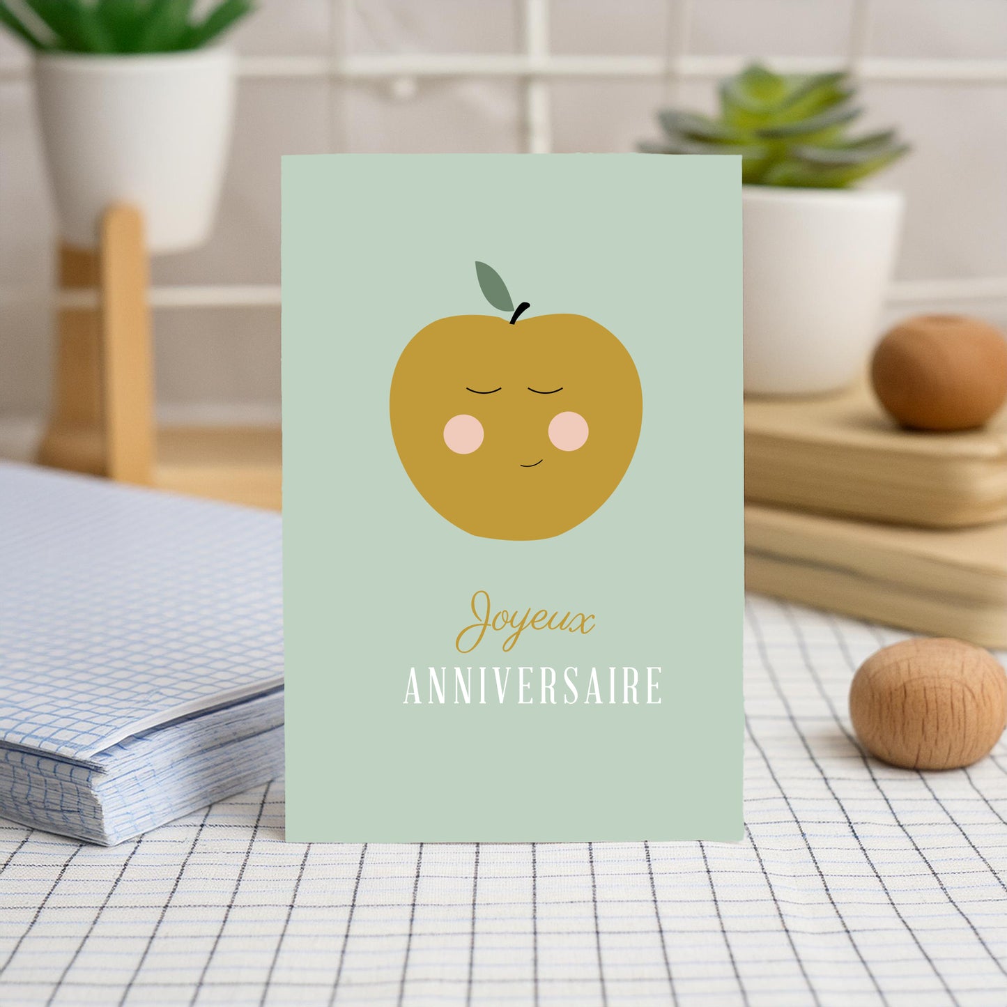 carte anniversaire pomme de la marque green and paper