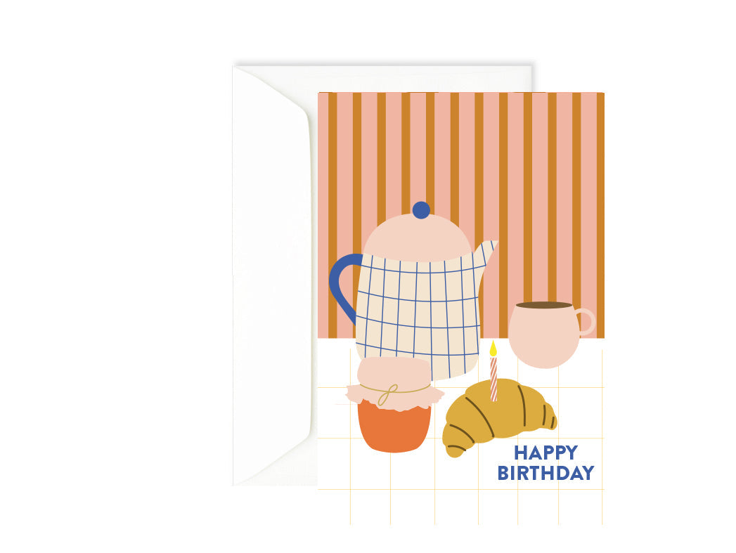 Carte anniversaire petit dejeuner Green and Paper