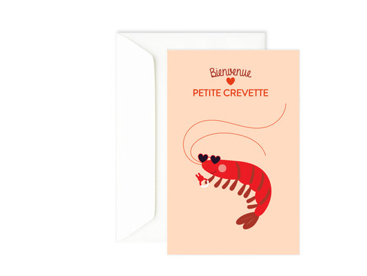 carte double naissance crevette rouge