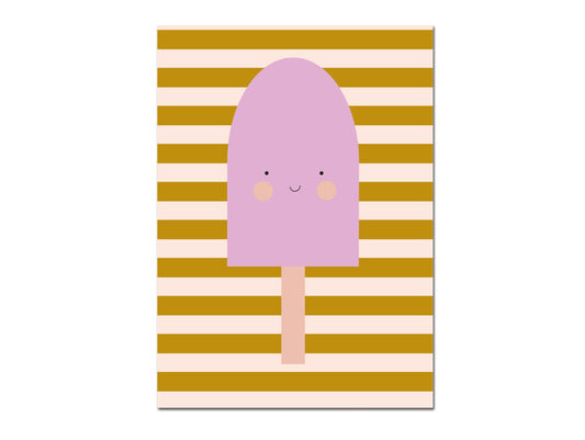 Affiche glace à rayures Green and Paper