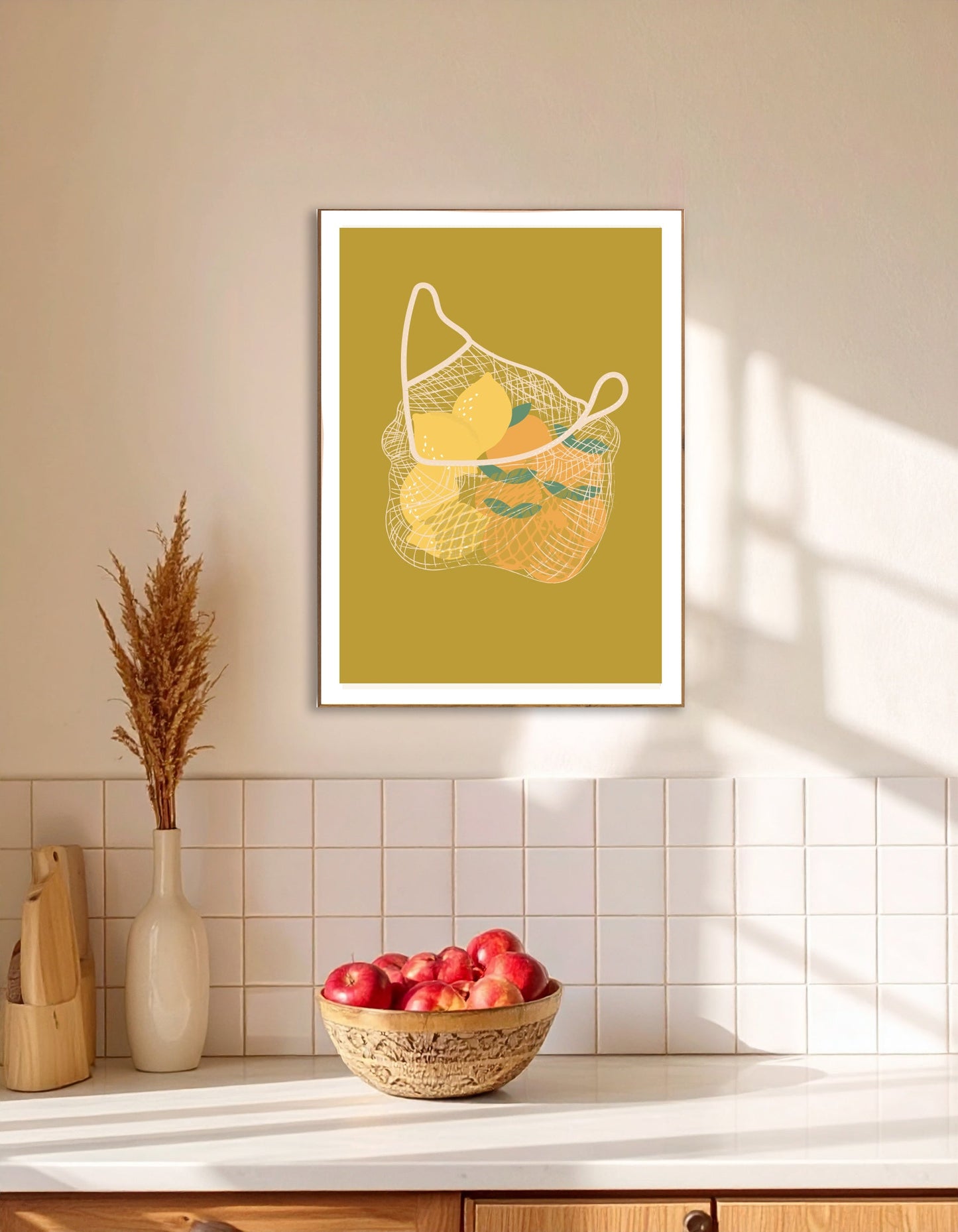 Affiche panier de fruits Green and Paper