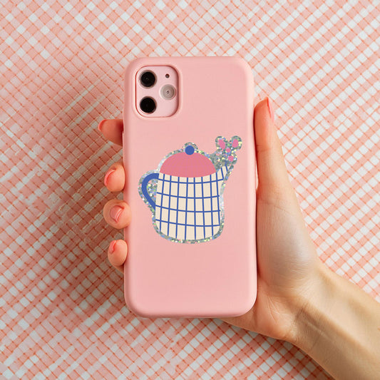 Sticker théière pailleté Green and Paper