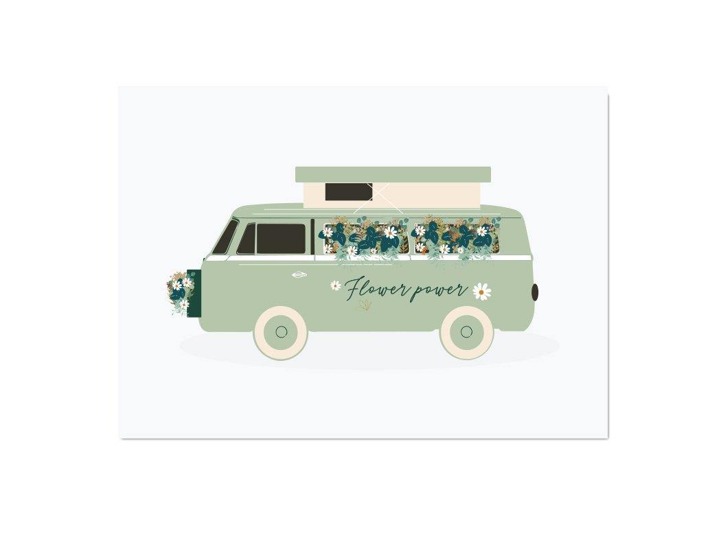 Affiche van flowers powers Green and Paper