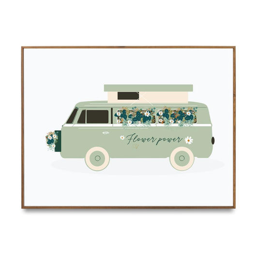 Affiche van flowers powers Green and Paper