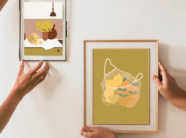 Affiche panier de fruits Green and Paper