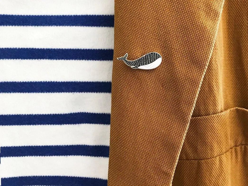 Broche pin's baleine - petit accessoire baleine Green and Paper