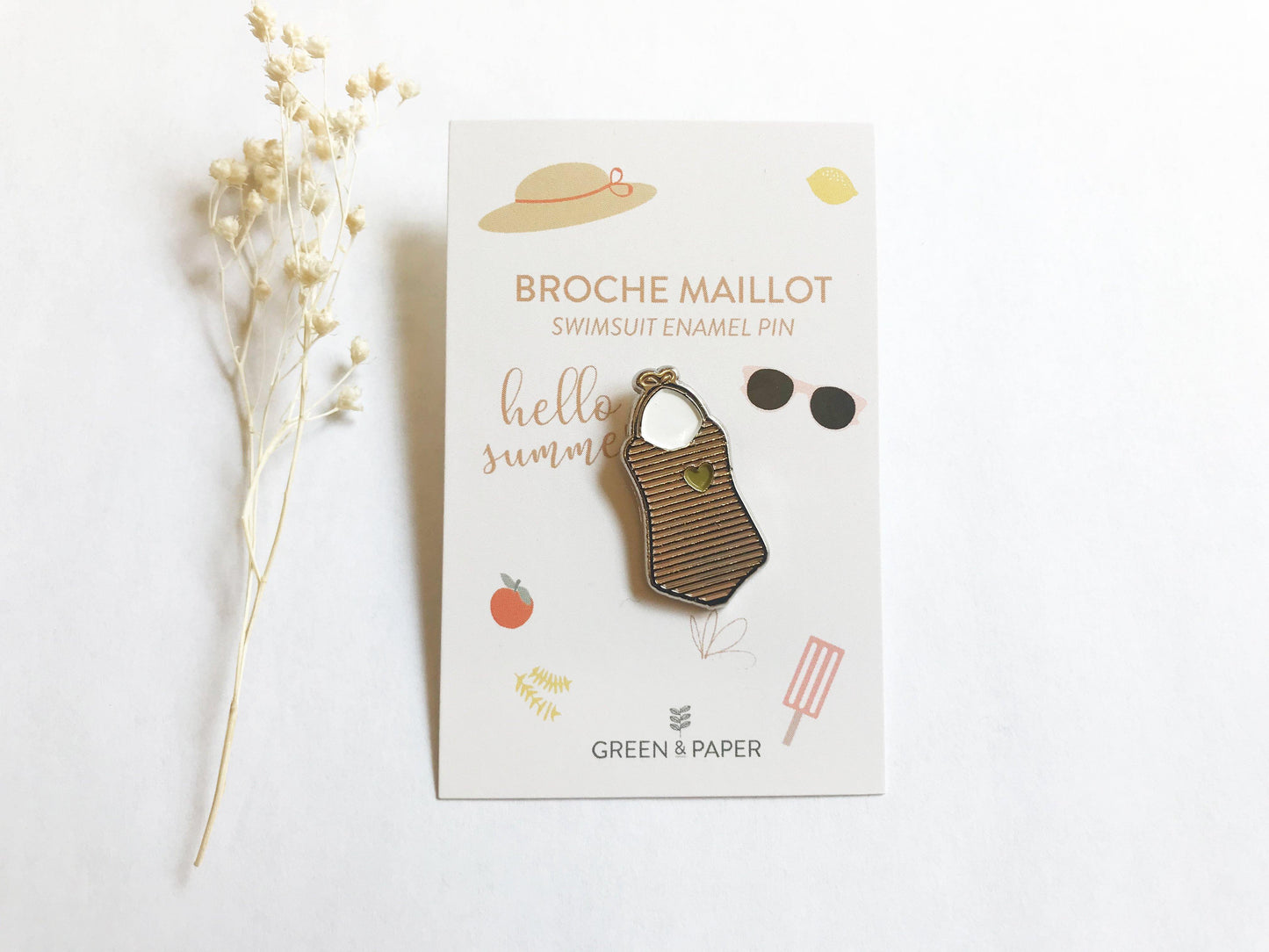 Broche pins maillot de bain Green and Paper