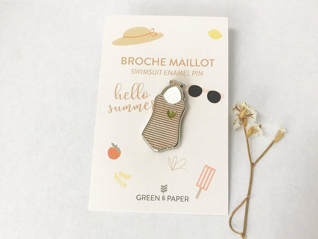 Broche pins maillot de bain Green and Paper