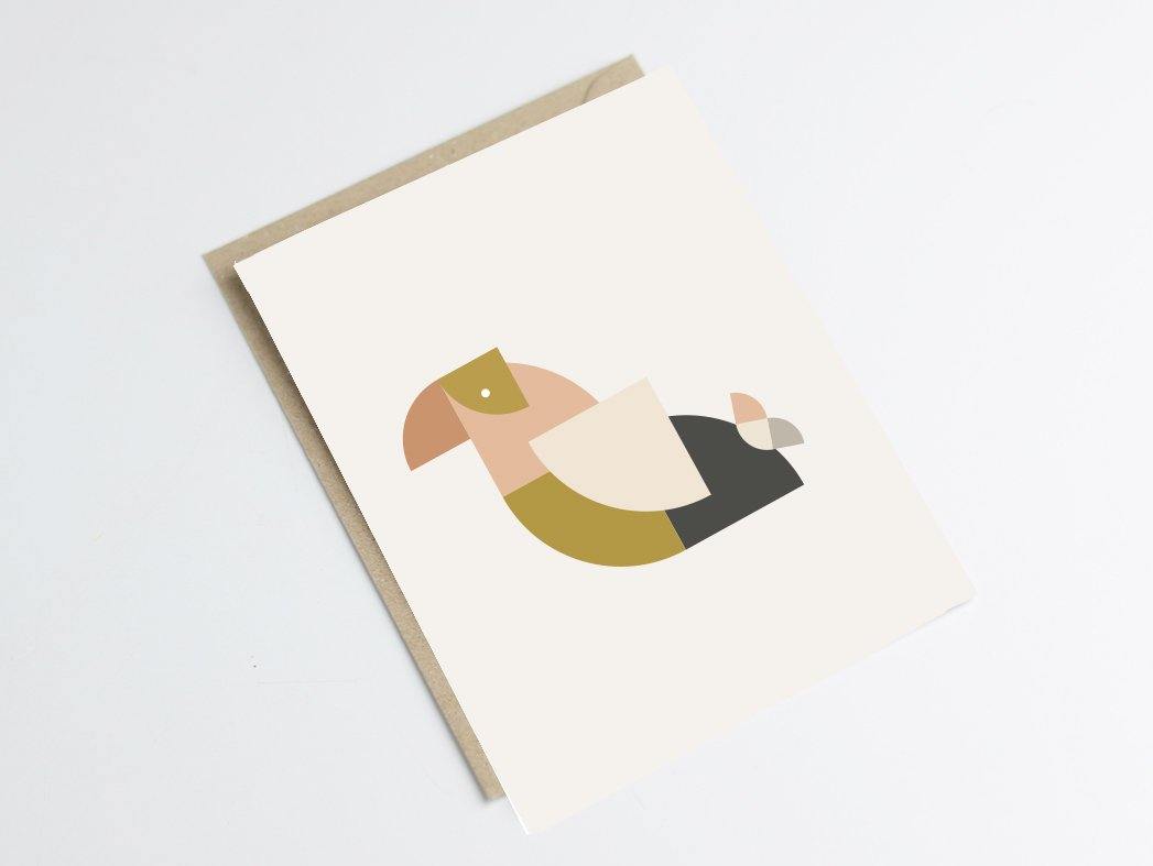 Carte oiseau Green and Paper
