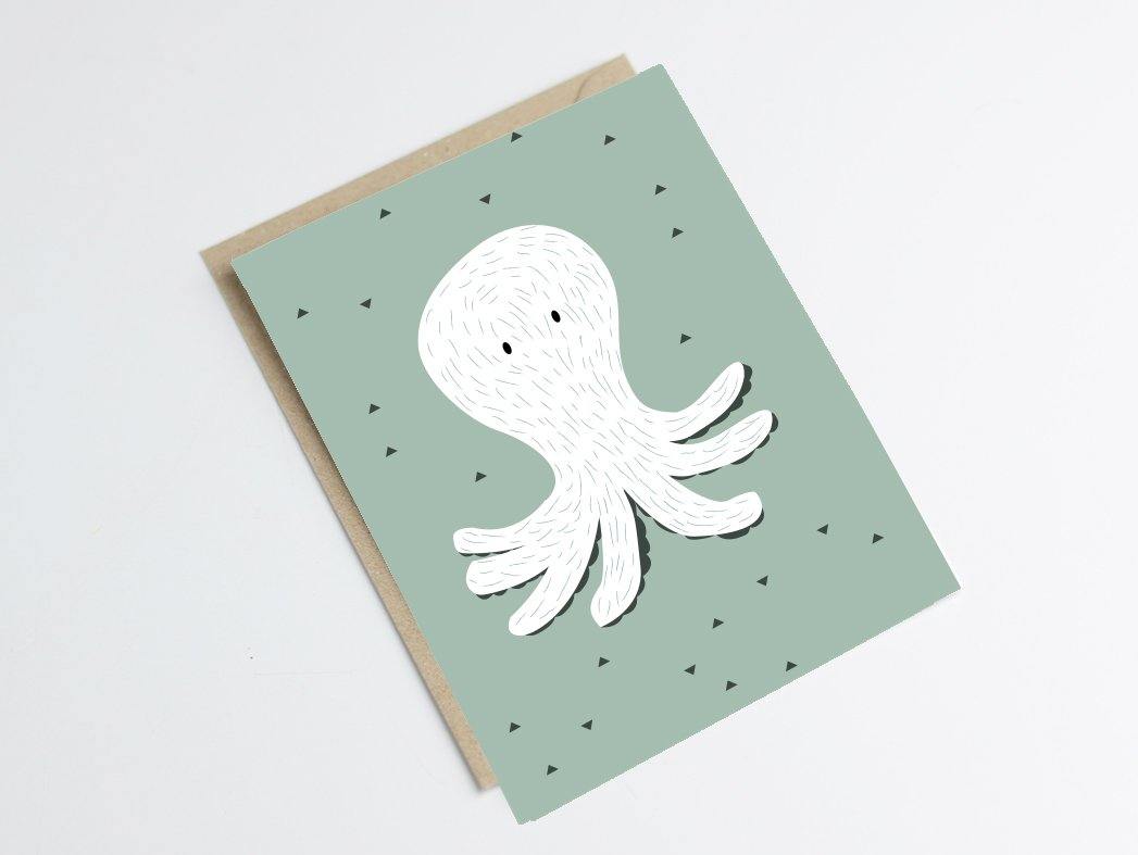 Carte poulpe Green and Paper