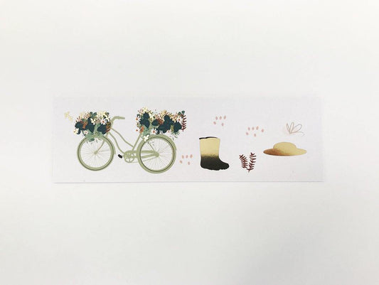 Marque-pages vélo fleuri Green and Paper