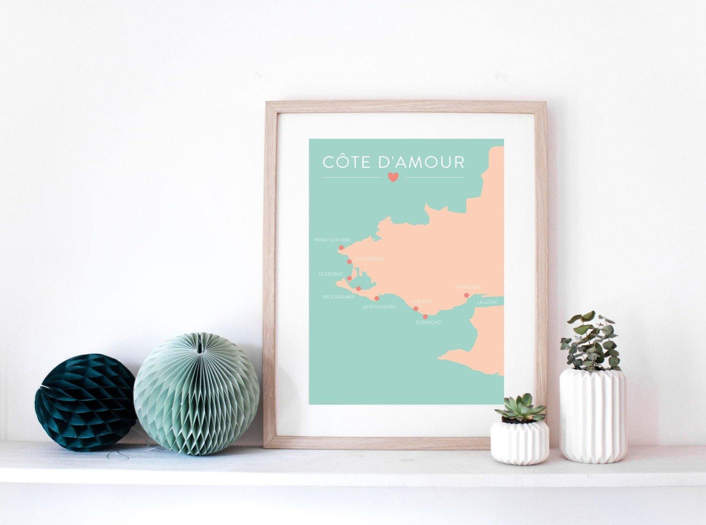 Affiche côte d'amour Green and Paper