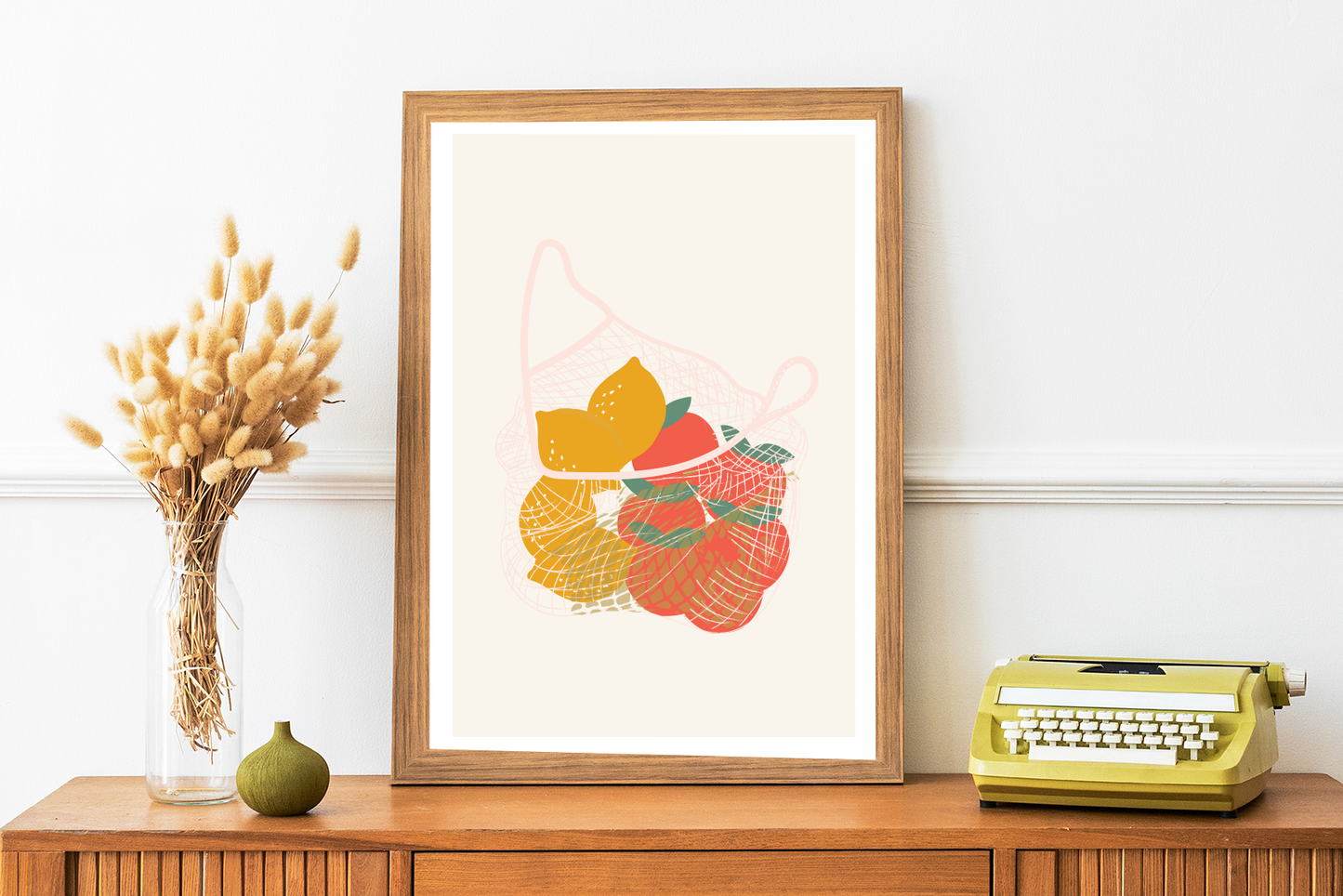 Affiche panier de fruits tutti frutti Green and Paper