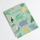 carte animaux de la jungle - illustration pour une chambre de bébé Green and Paper