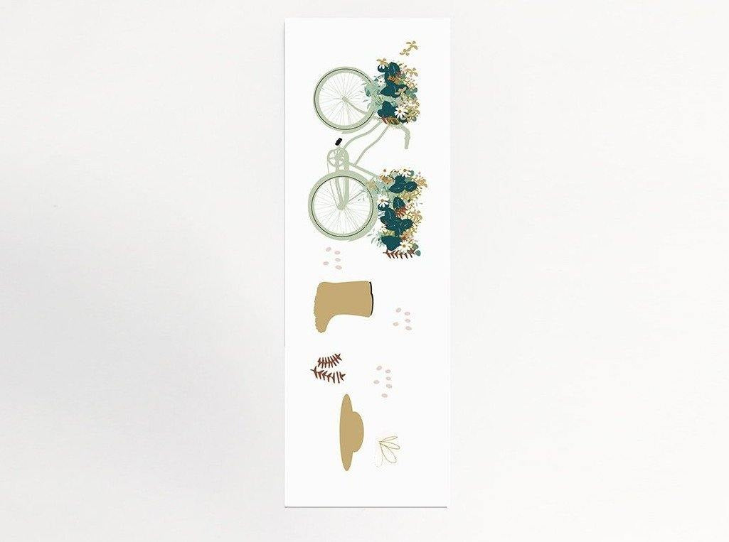 Marque-pages vélo fleuri Green and Paper