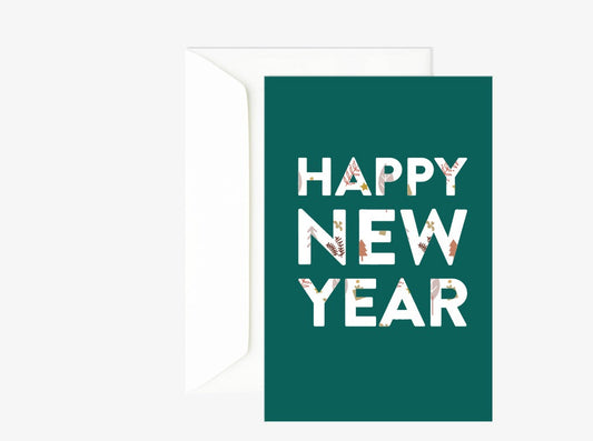 Carte de voeux nouvel an Green and Paper