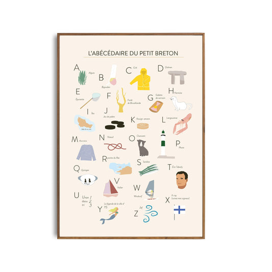 Affiche abécédaire du petit breton Green and Paper