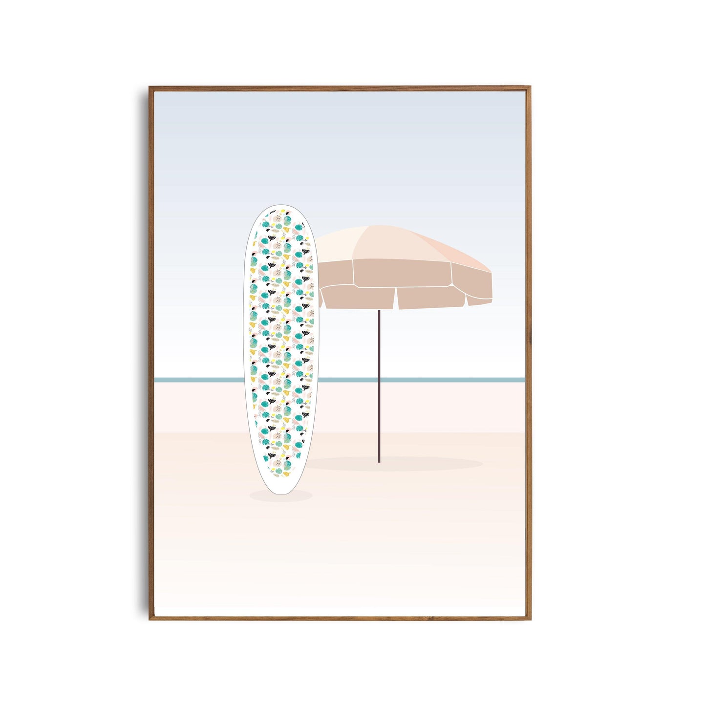 Affiche surf parasol Green and Paper