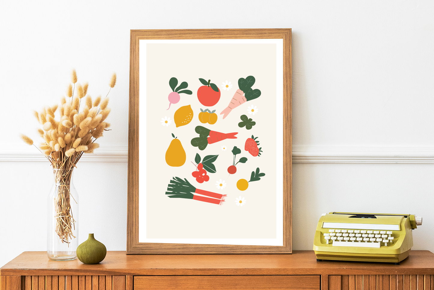 Affiche fruits et légumes tutti frutti Green and Paper