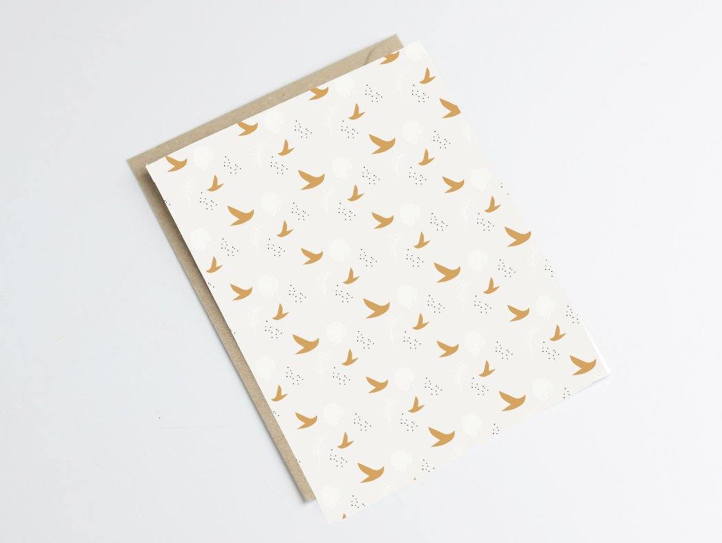 Carte motif oiseau Green and Paper