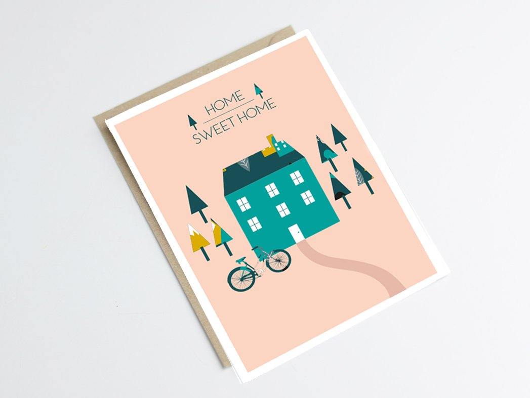 Carte home sweet home Green and Paper