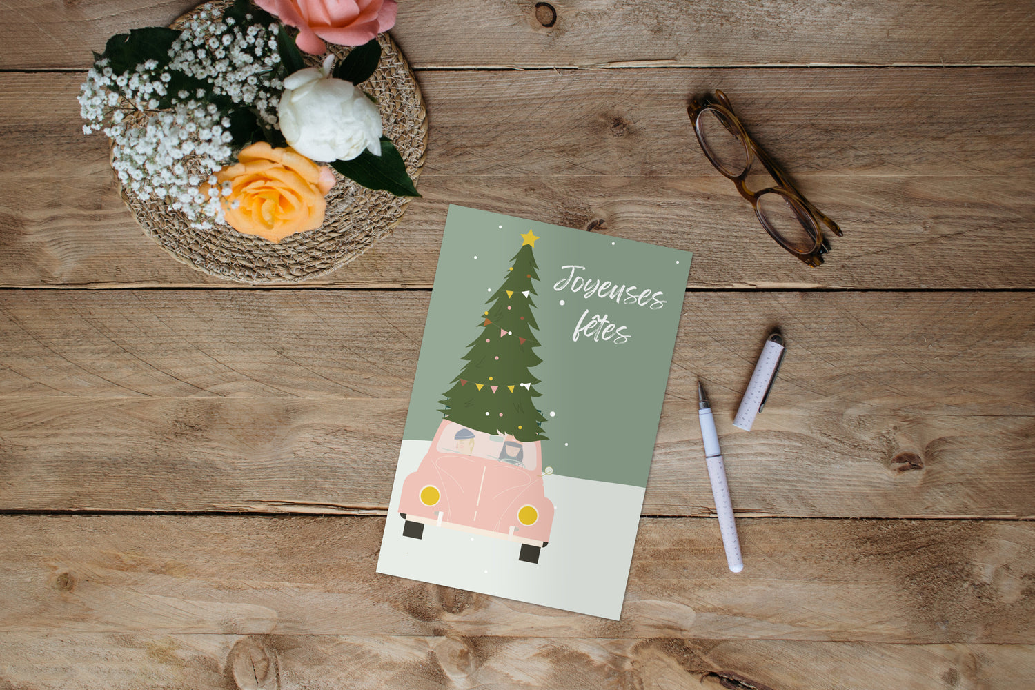 nos cartes de voeux pour noël de green and paper