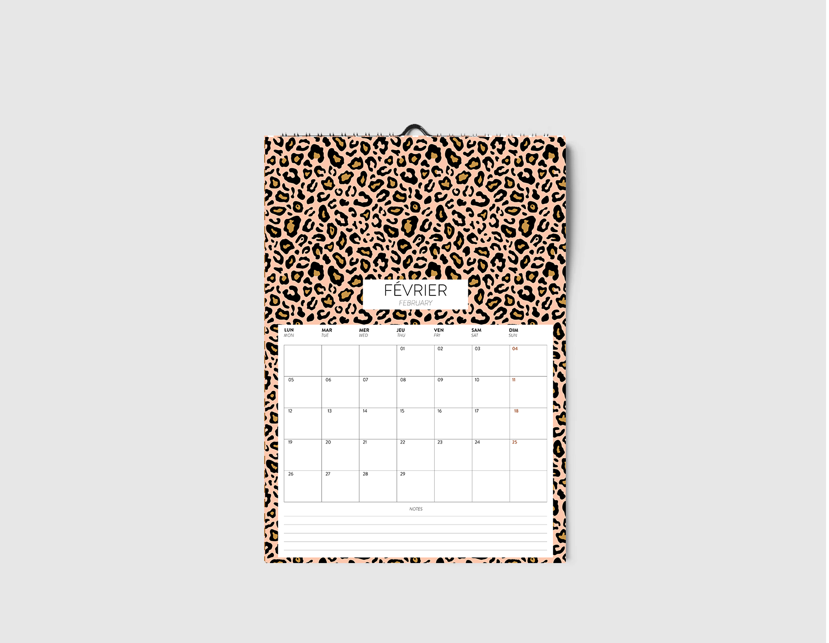 Calendrier grand format A3 Green and Paper