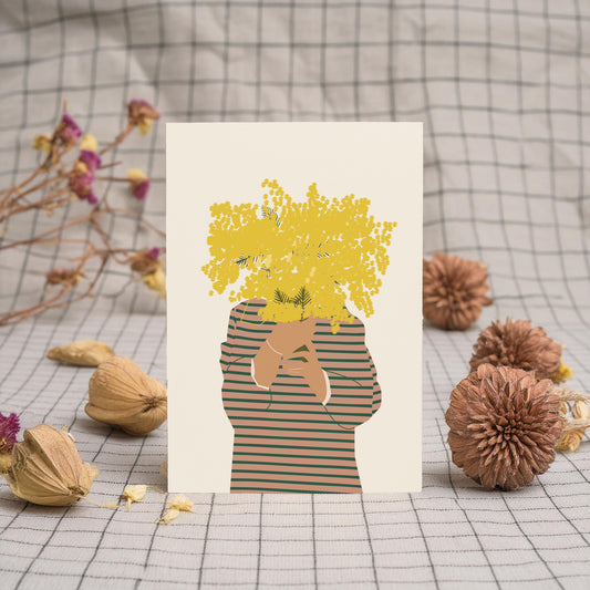 carte anniversaire mimosa de la marque green and paper