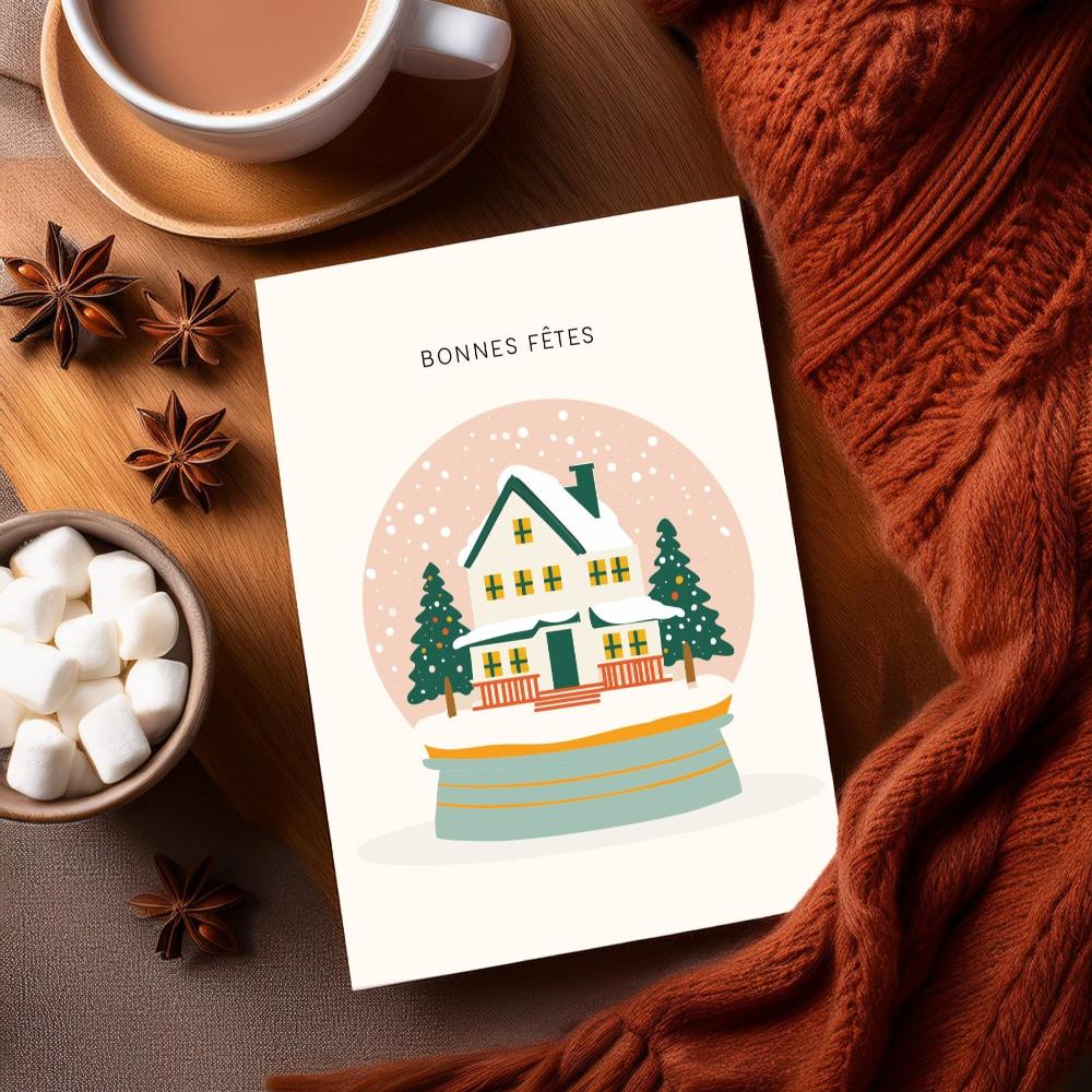Carte de voeux Noël bonhomme de pain d'épices Green and Paper
