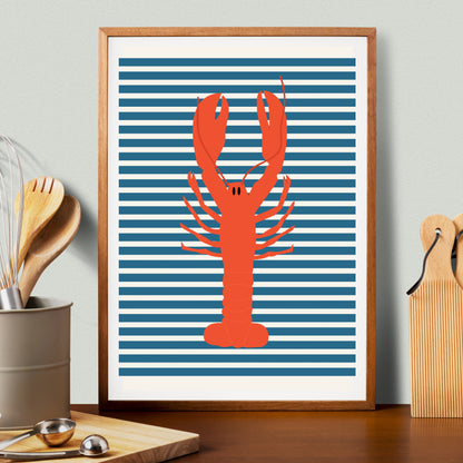 poster homard à rayures green and paper