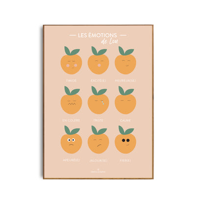 affiche clementines des émotions personnalisable green and paper