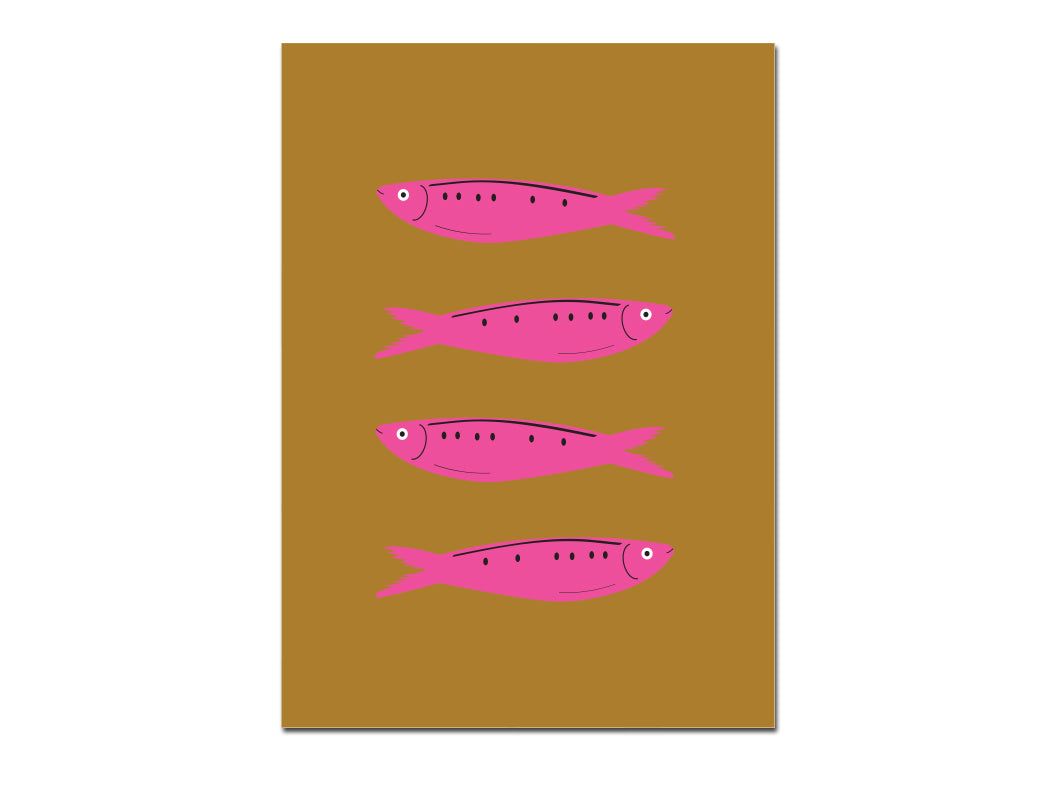 affiche sardines rose fluo