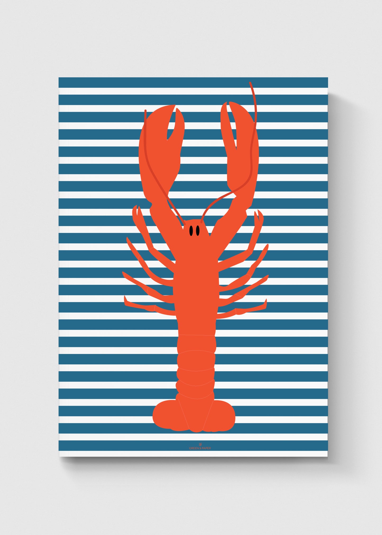 poster homard à rayures green and paper
