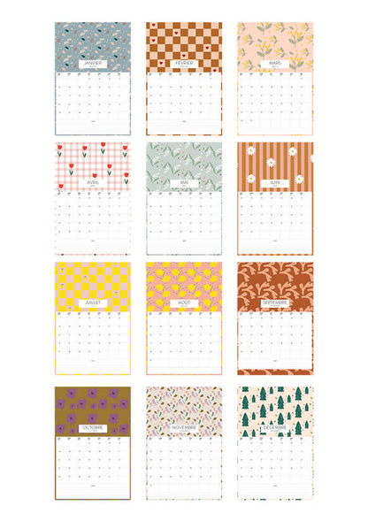 Calendrier mural 2026 grand format avec cases en pré-commande Green and Paper