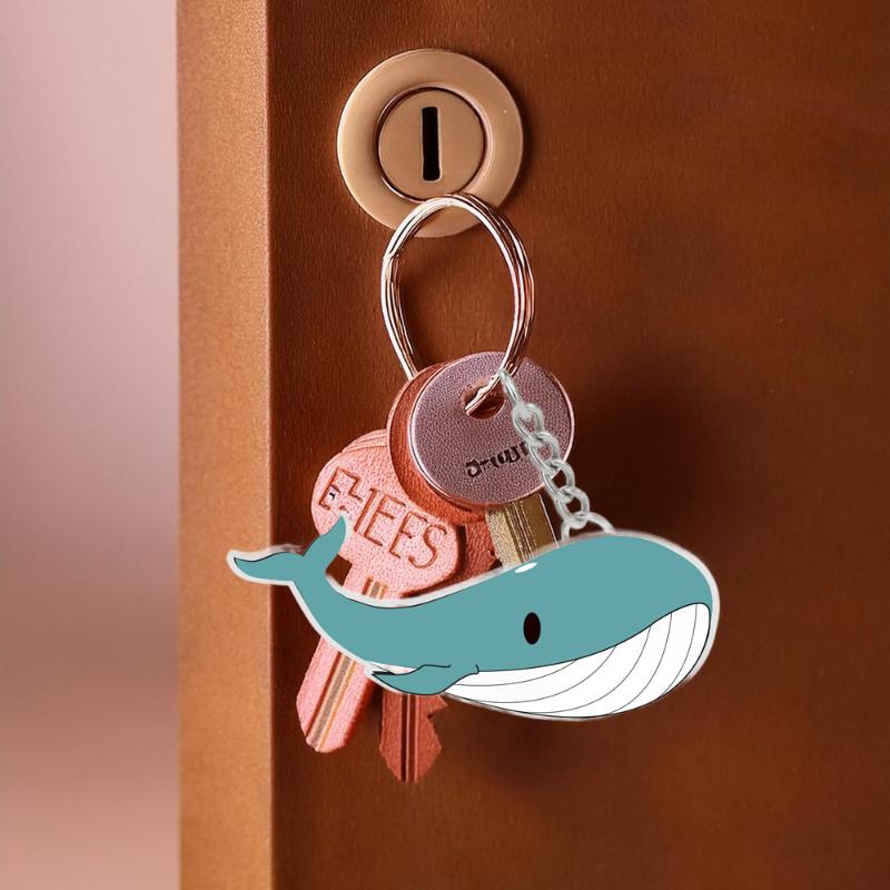 Porte-clefs baleine bleue Green and Paper