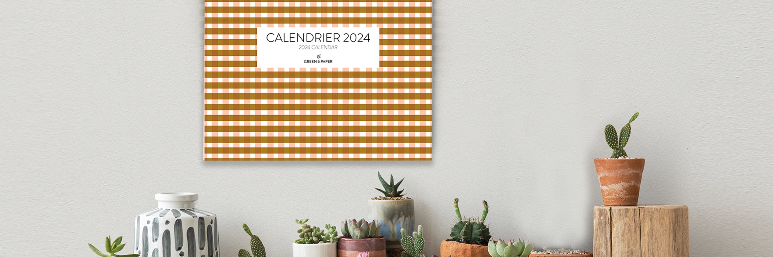 Calendrier mural 2024 grand format – Green and Paper