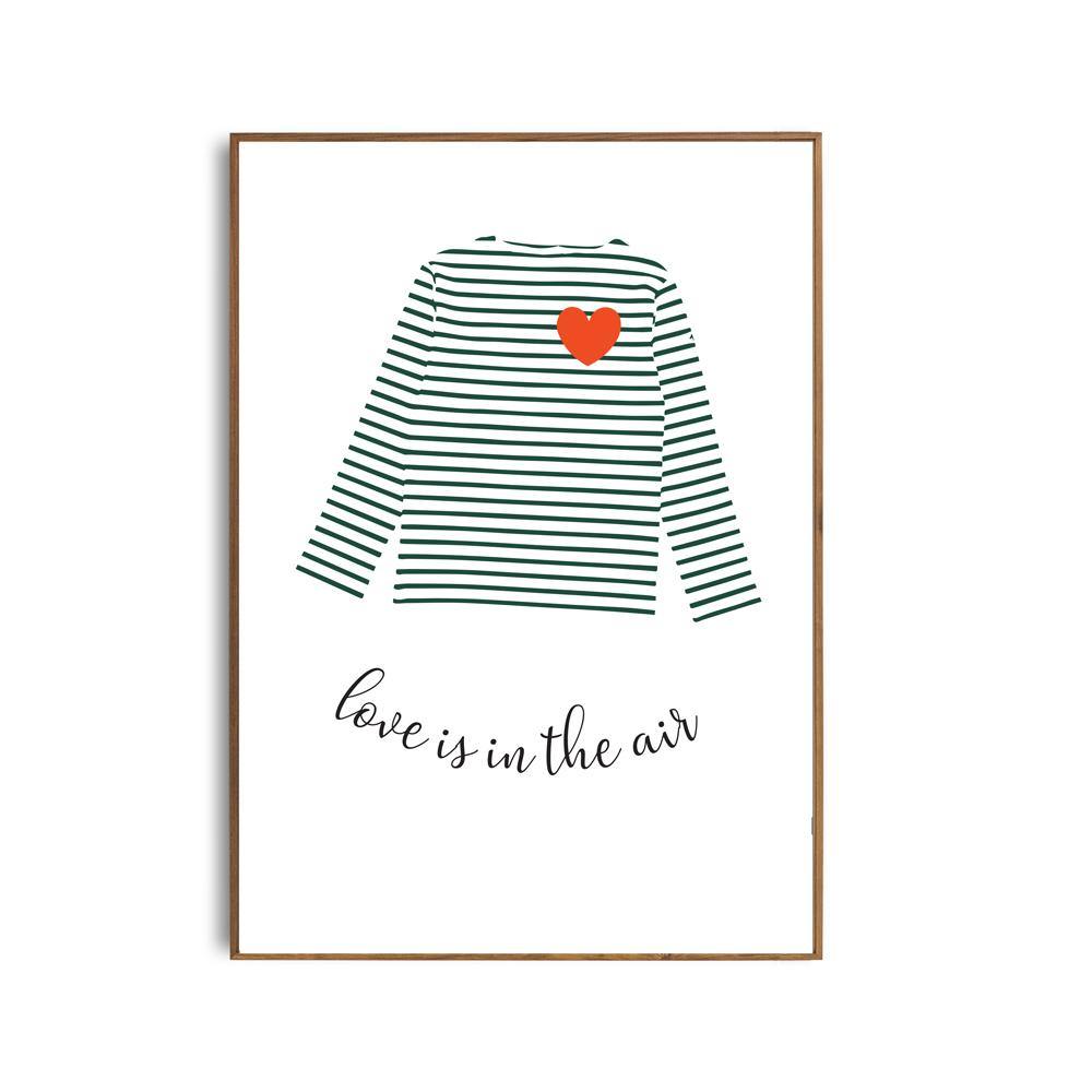 Affiche love is in the air Green and Paper