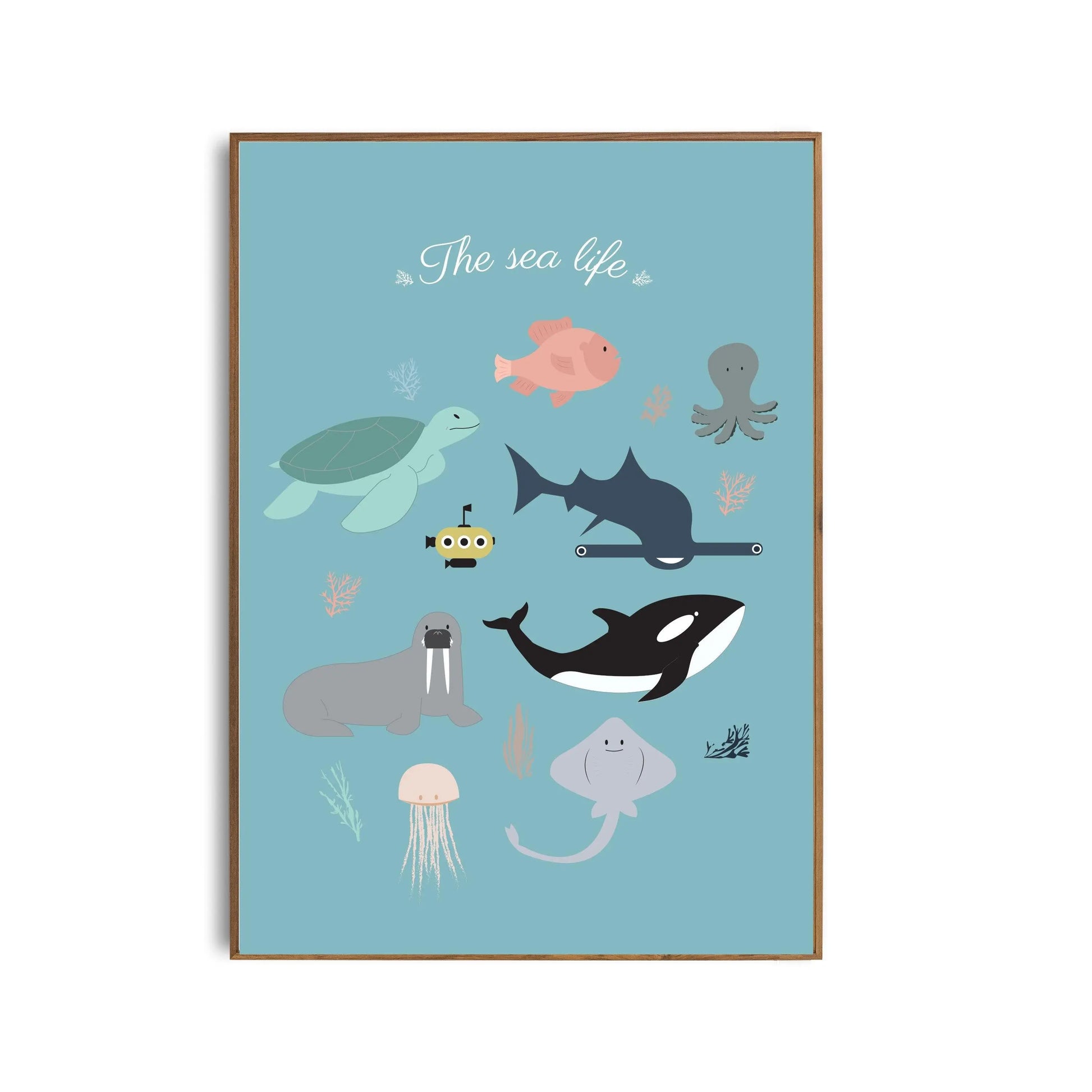 Affiche des animaux marins - décoration marine pour chambre d'enfant Green and Paper