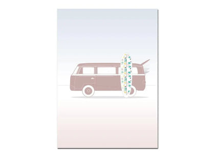 Affiche van surf - poster voyage - Affiche bord de mer Green and Paper