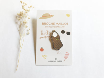 Broche pins maillot de bain Green and Paper