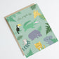 carte animaux de la jungle Green and Paper