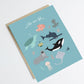 Carte animaux de la mer Green and Paper